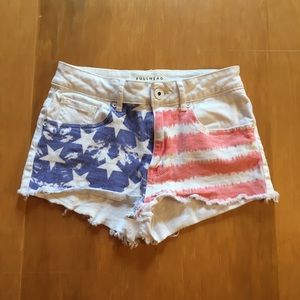 Bullhead Denim White Flag Shorts